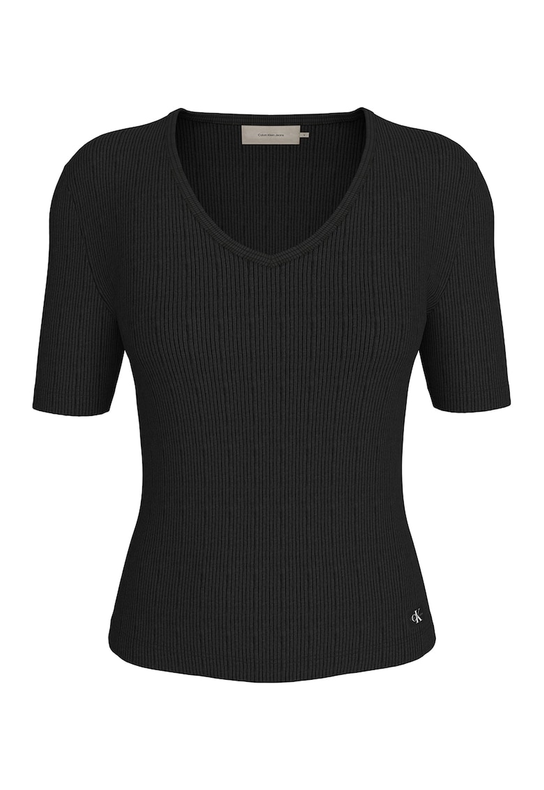 Рипсена тениска с памук CALVIN KLEIN JEANS