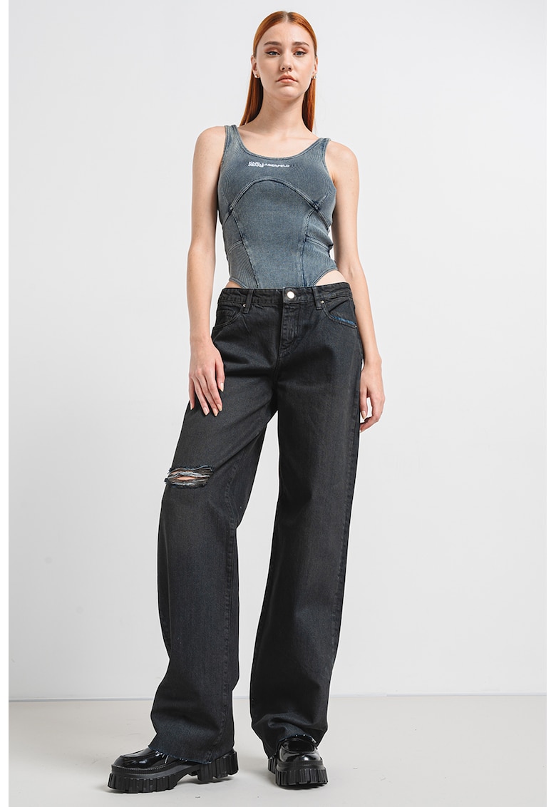 Рипсено боди с лого KARL LAGERFELD JEANS