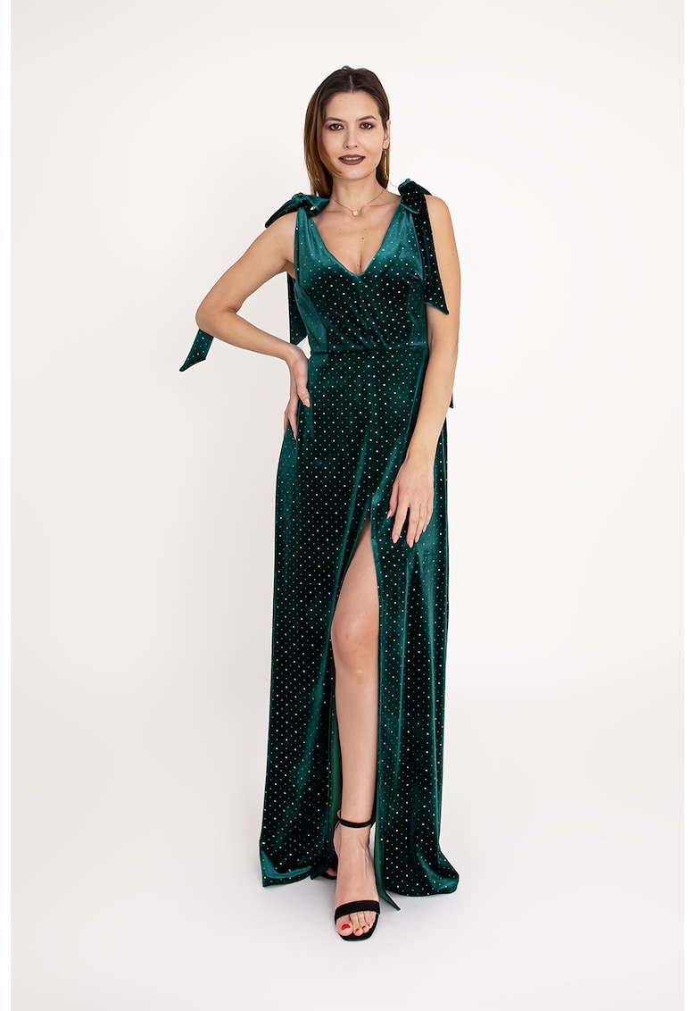 Рокля Emerald с шпиц и декоративни камъни Ilona Andreoiu