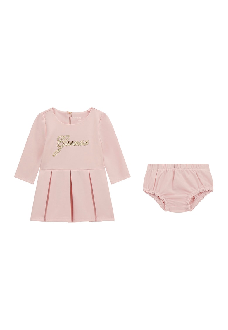 Рокля с плисе и пайети и гащички GUESS KIDS
