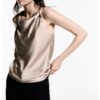 Сатинирана блуза Uni без ръкави Mango