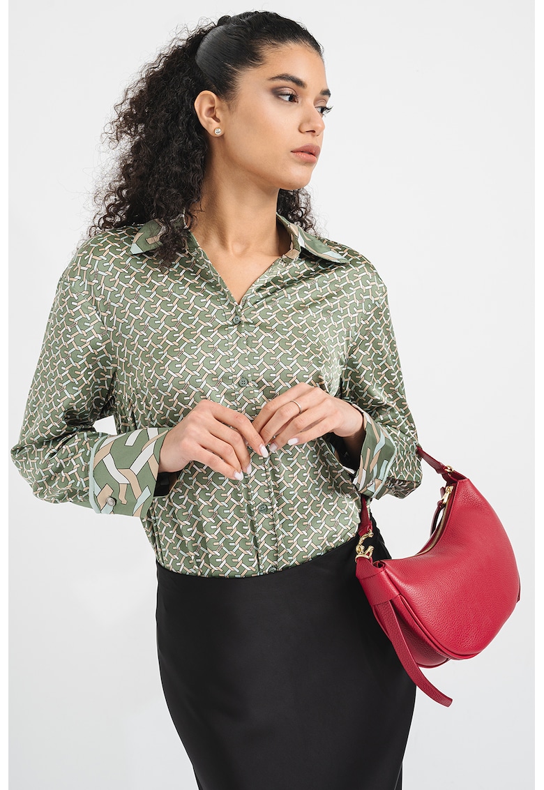 Сатинирана риза с лого GUESS