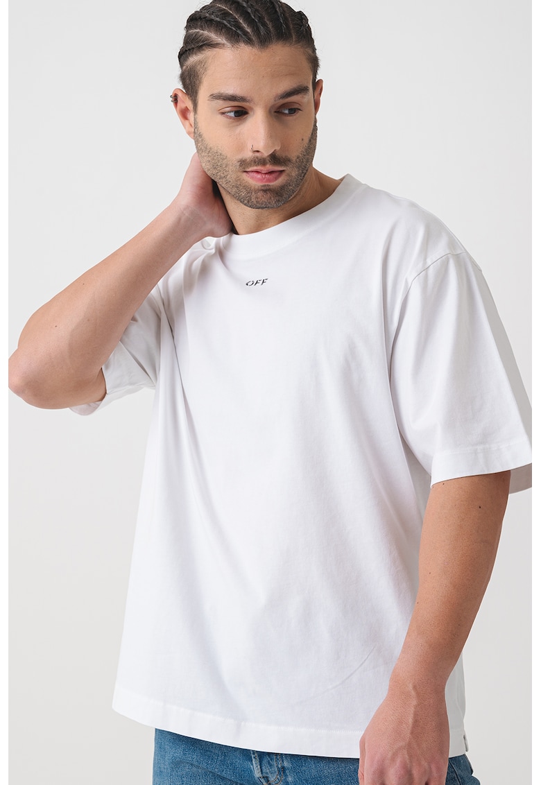 Свободна памучна тениска OFF-WHITE