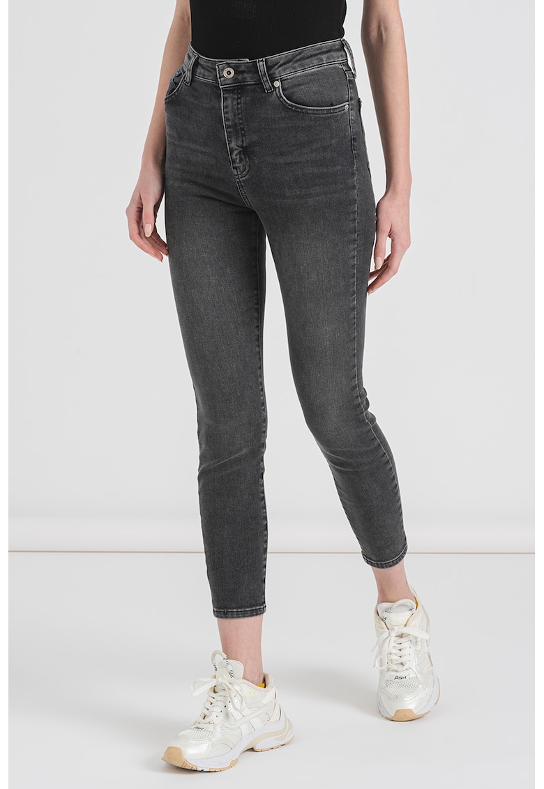 Скъсени скини дънки с висока талия KARL LAGERFELD JEANS