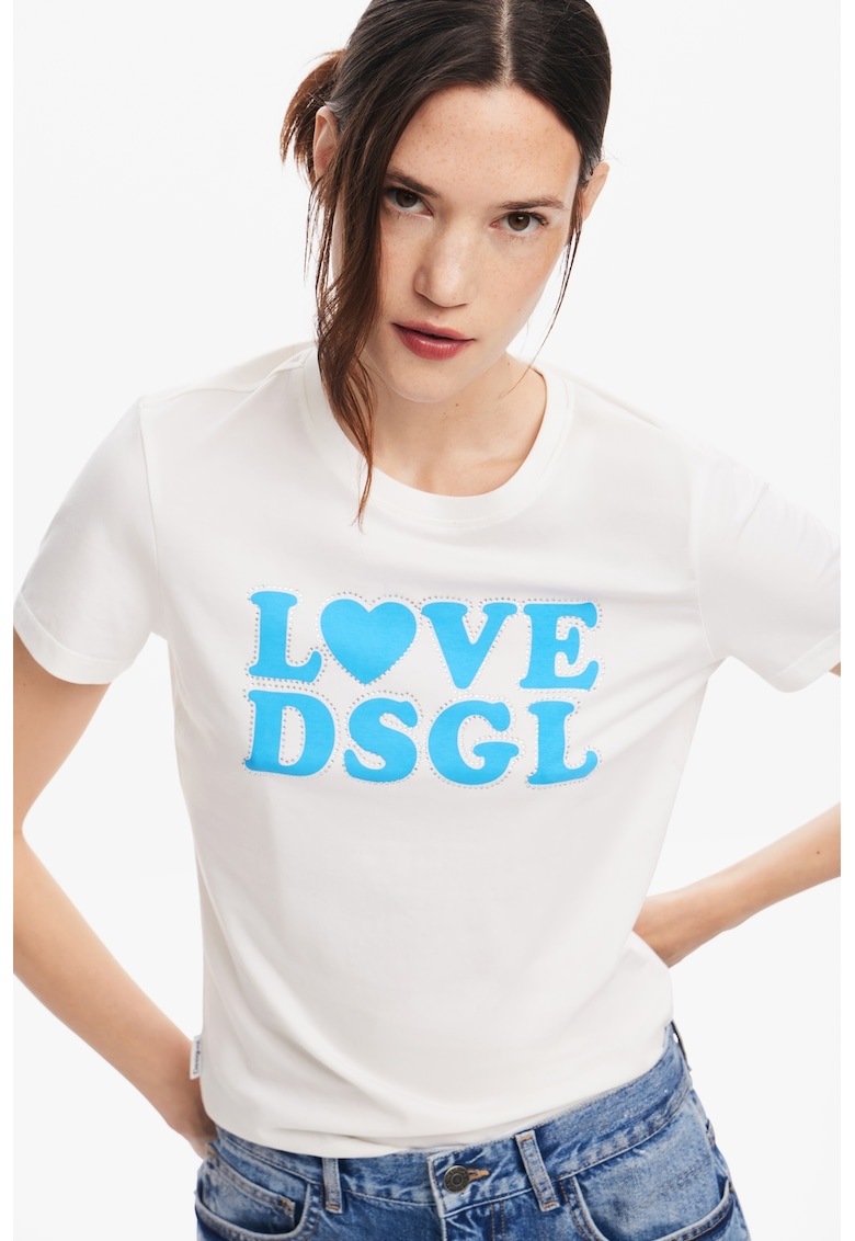 Слим тениска с лого DESIGUAL