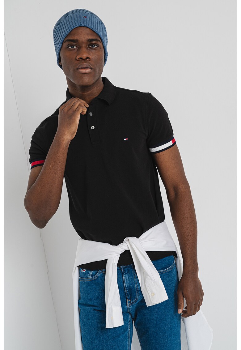 Слим тениска с яка Tommy Hilfiger