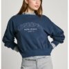Суитшърт с овално деколте и надпис Pepe Jeans London