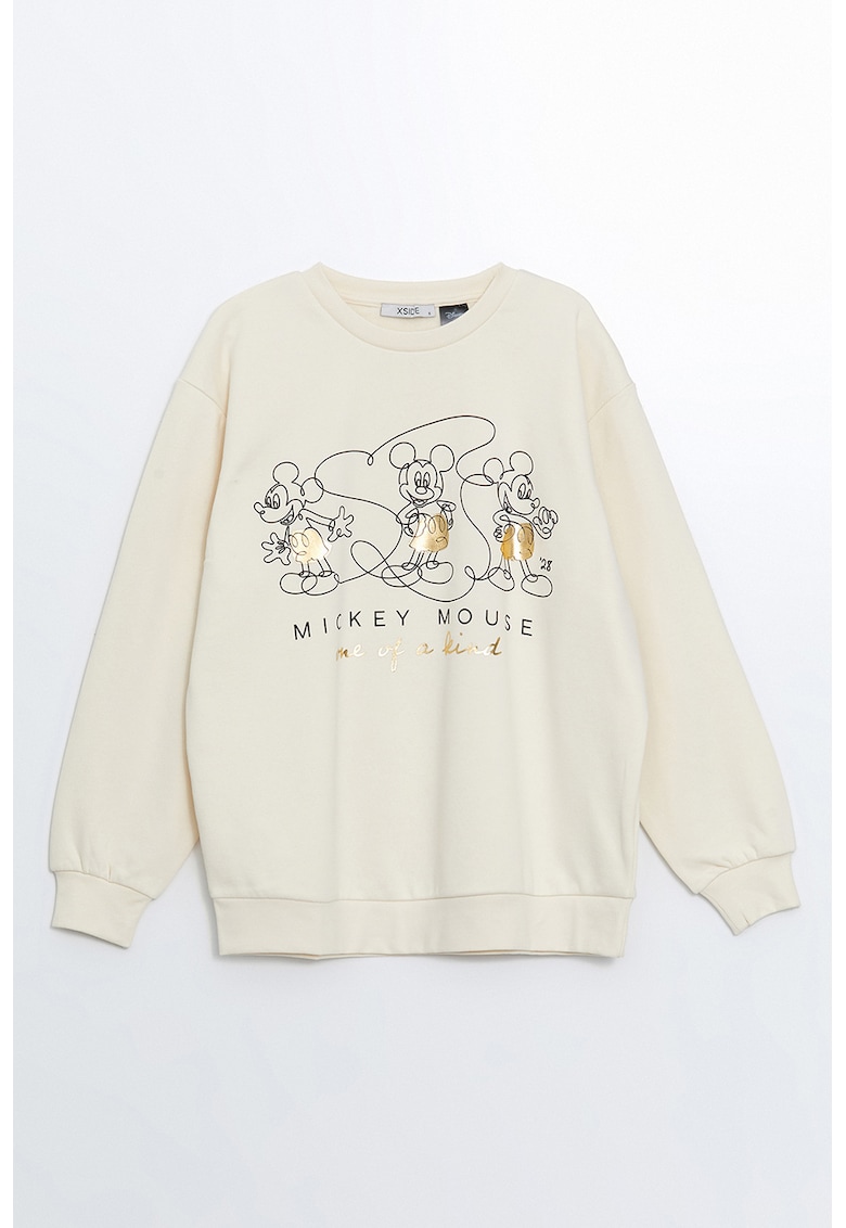 Суитшърт с памук с принт Mickey Mouse LC WAIKIKI