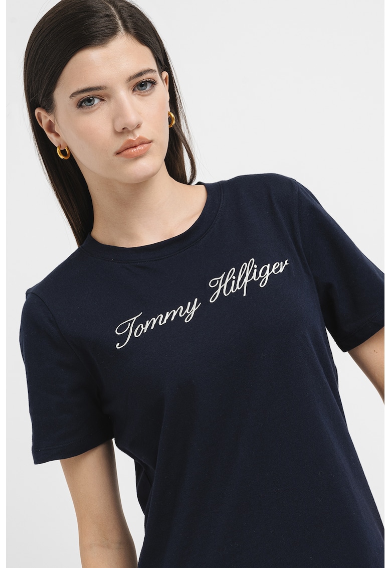 Тениска от органичен памук с бродирано лого Tommy Hilfiger