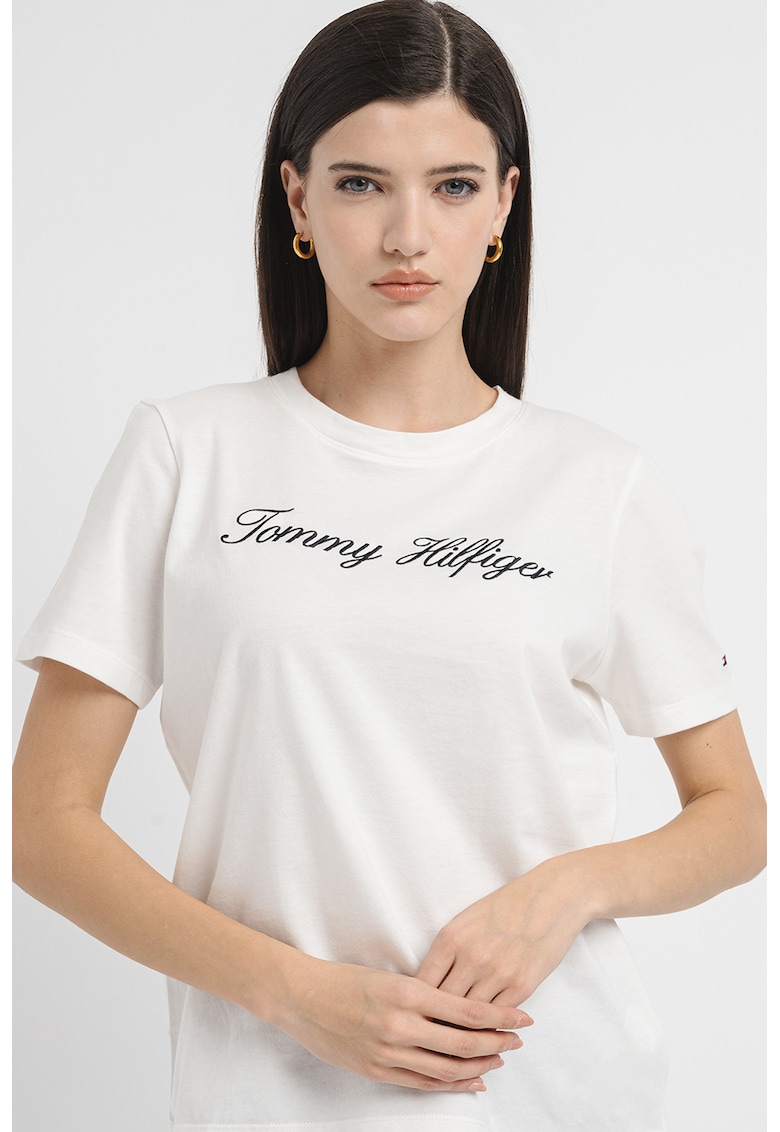 Тениска от органичен памук с бродирано лого Tommy Hilfiger