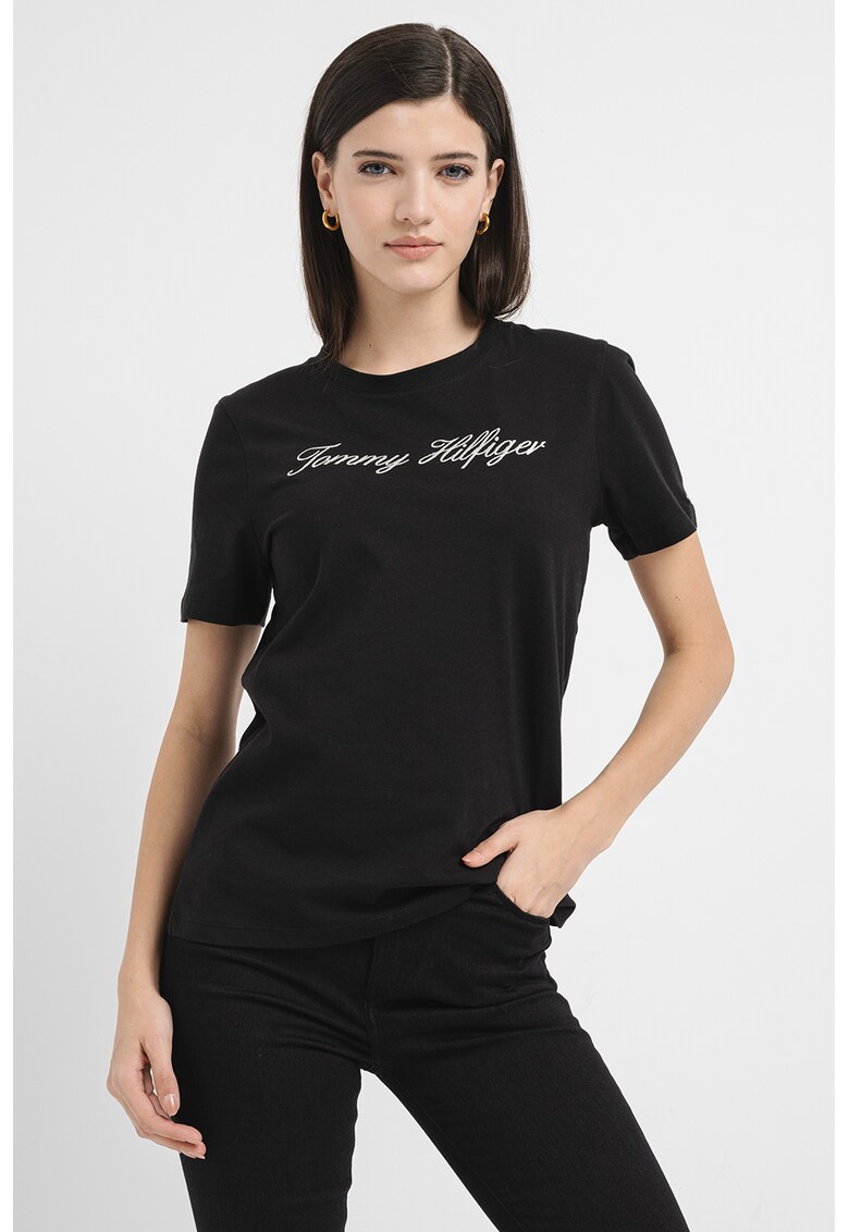 Тениска от органичен памук с бродирано лого Tommy Hilfiger