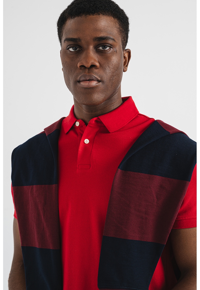 Тениска от органичен памук с яка Tommy Hilfiger