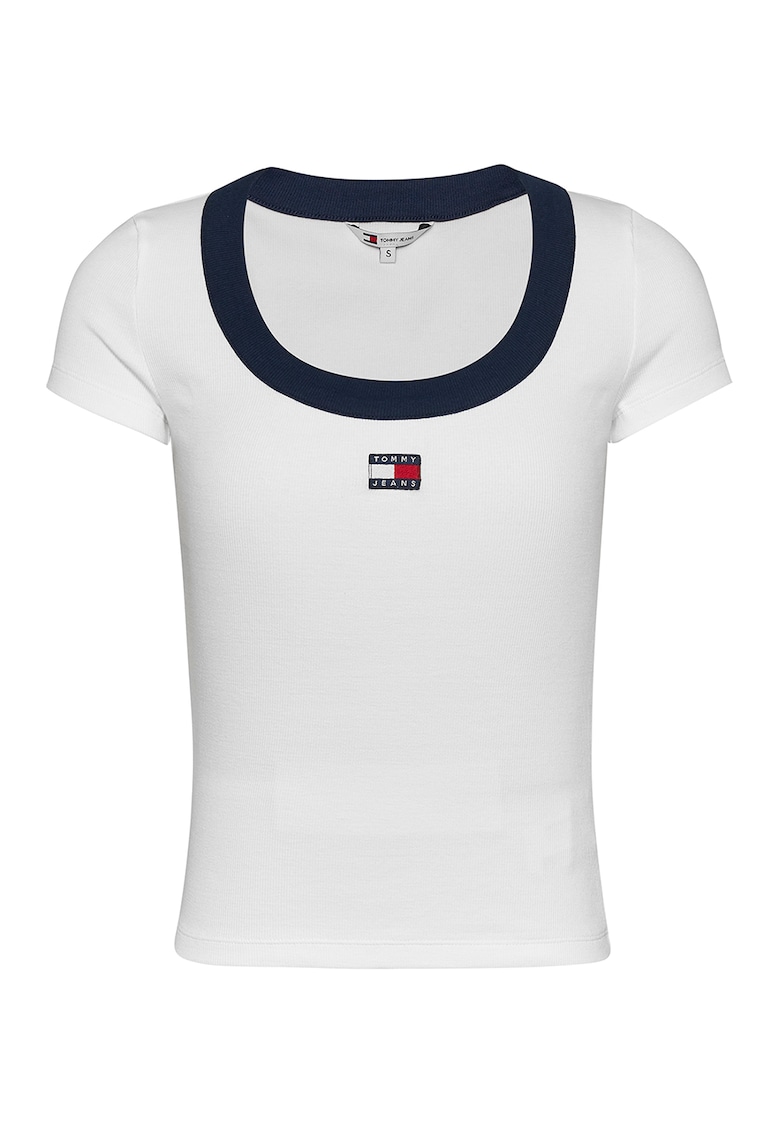 Тениска с контрастно овално деколте Tommy Jeans