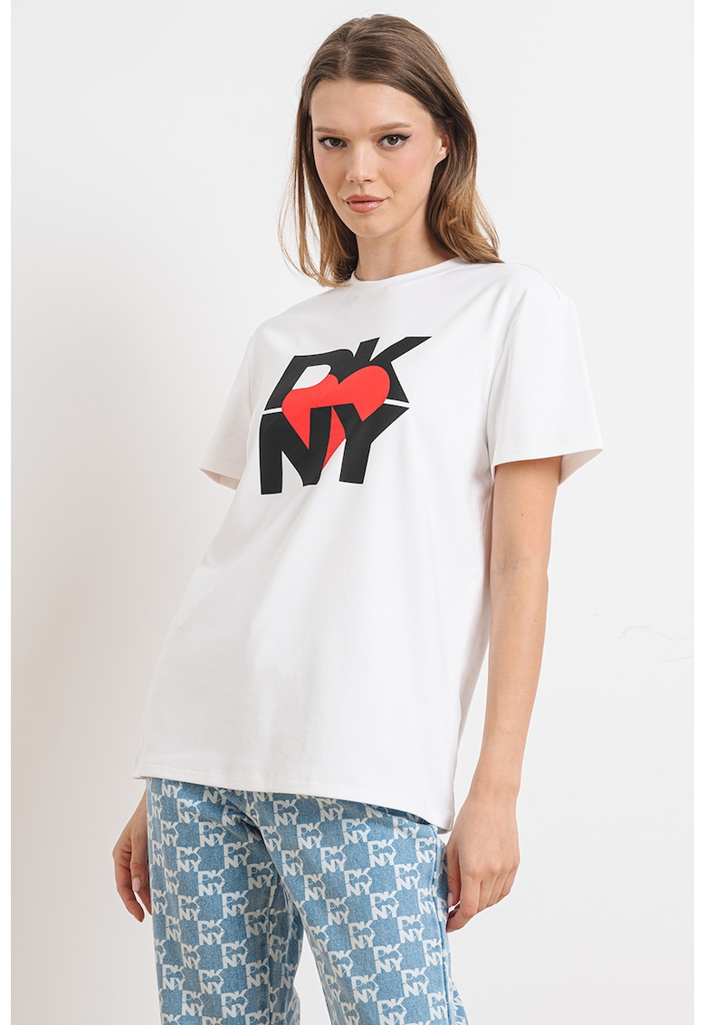 Тениска с модал с лого DKNY