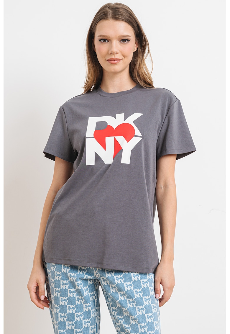Тениска с модал с лого DKNY