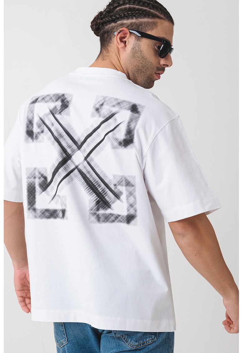 Тениска с овално деколте и лого OFF-WHITE
