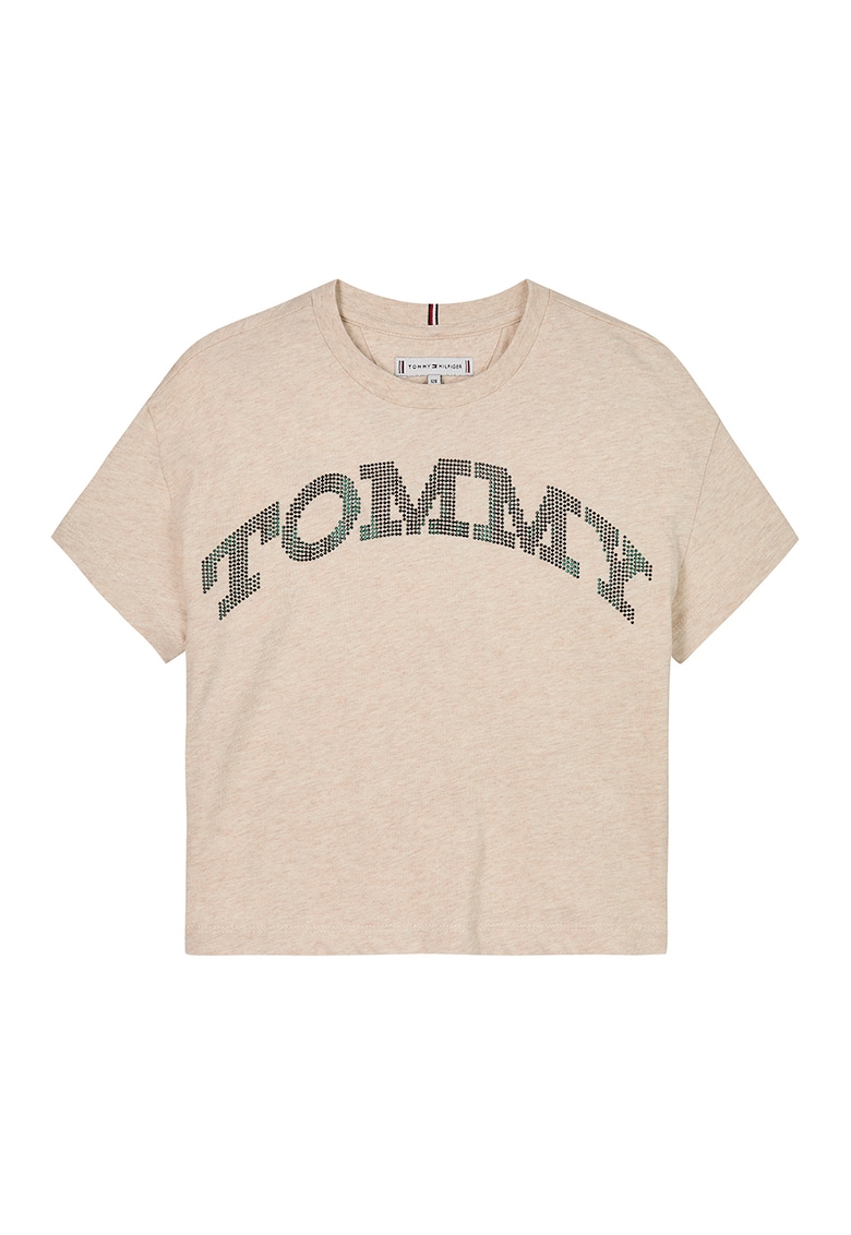 Тениска с овално деколте и лого Tommy Hilfiger