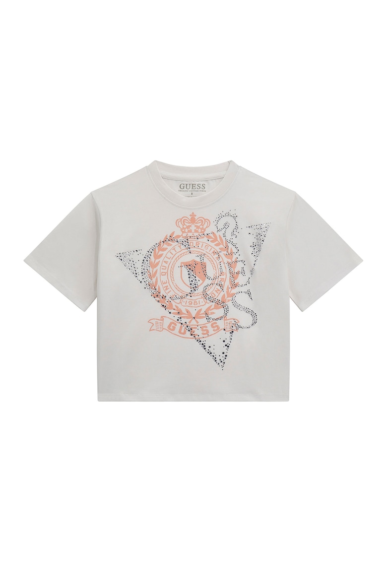 Тениска с овално деколте и нитове GUESS KIDS