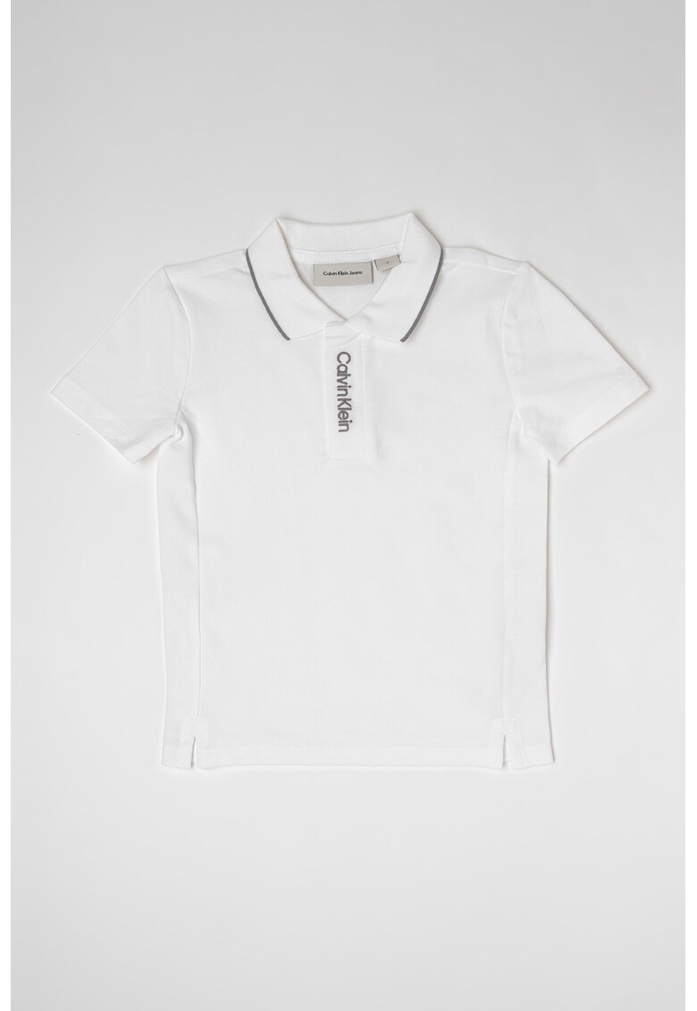 Тениска с паук с яка и лого CALVIN KLEIN