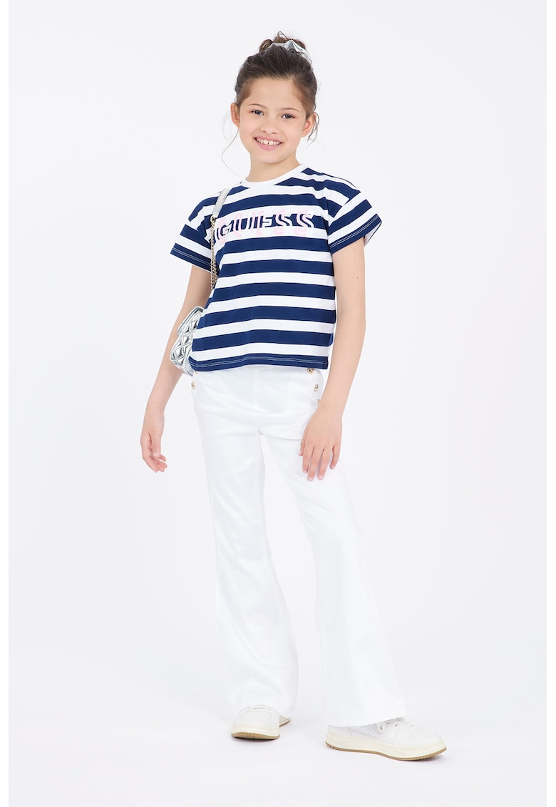 Тениска с райе и лого GUESS KIDS