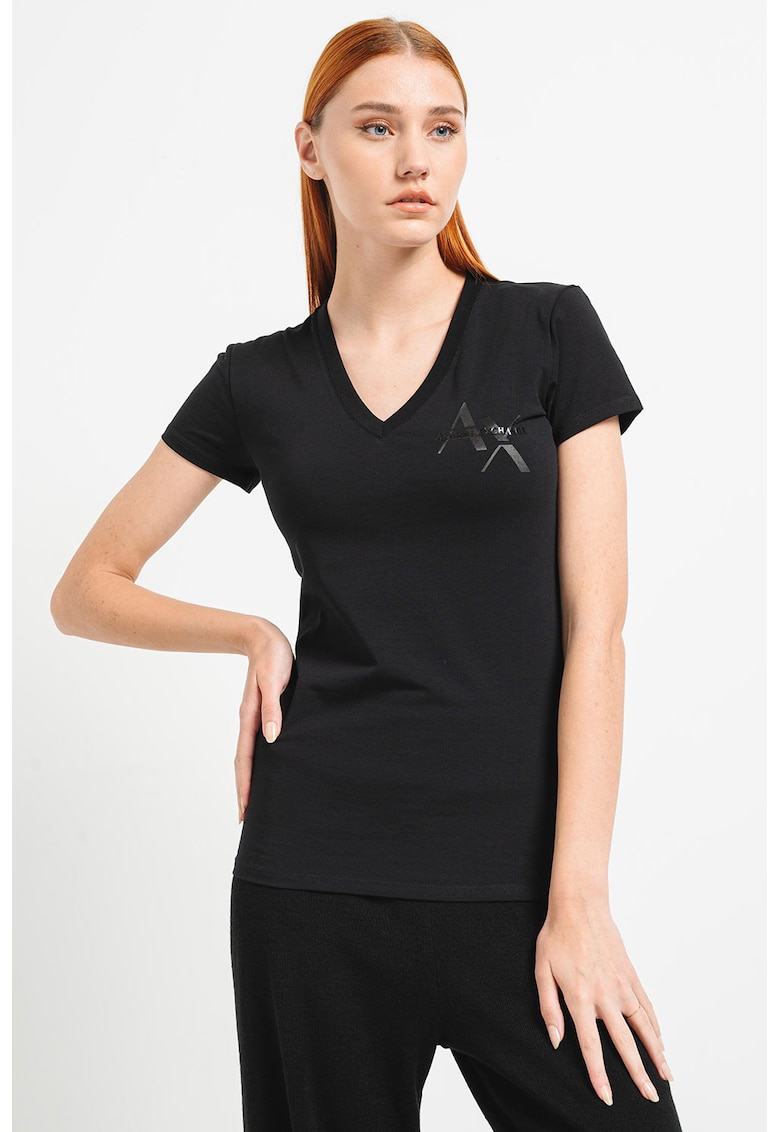 Тениска с шпиц ARMANI EXCHANGE