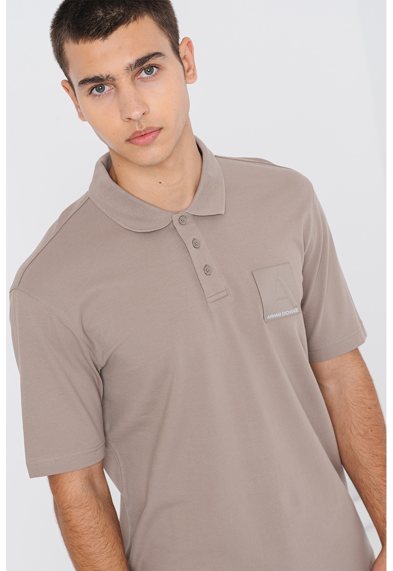 Тениска с яка и лого ARMANI EXCHANGE