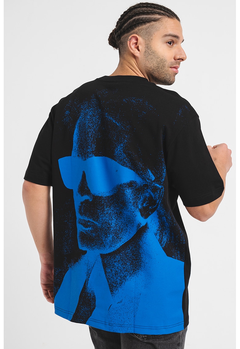 Уголемена тениска с графична шарка KARL LAGERFELD JEANS