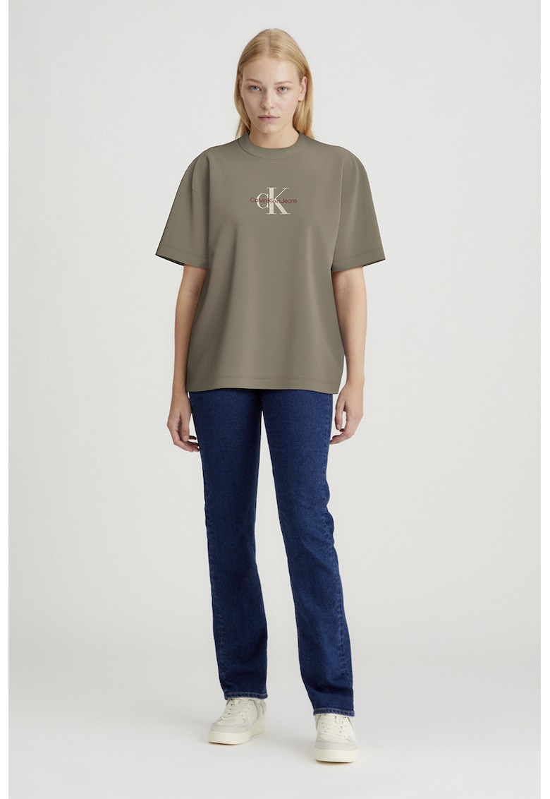 Уголемена тениска с овално деколте CALVIN KLEIN JEANS