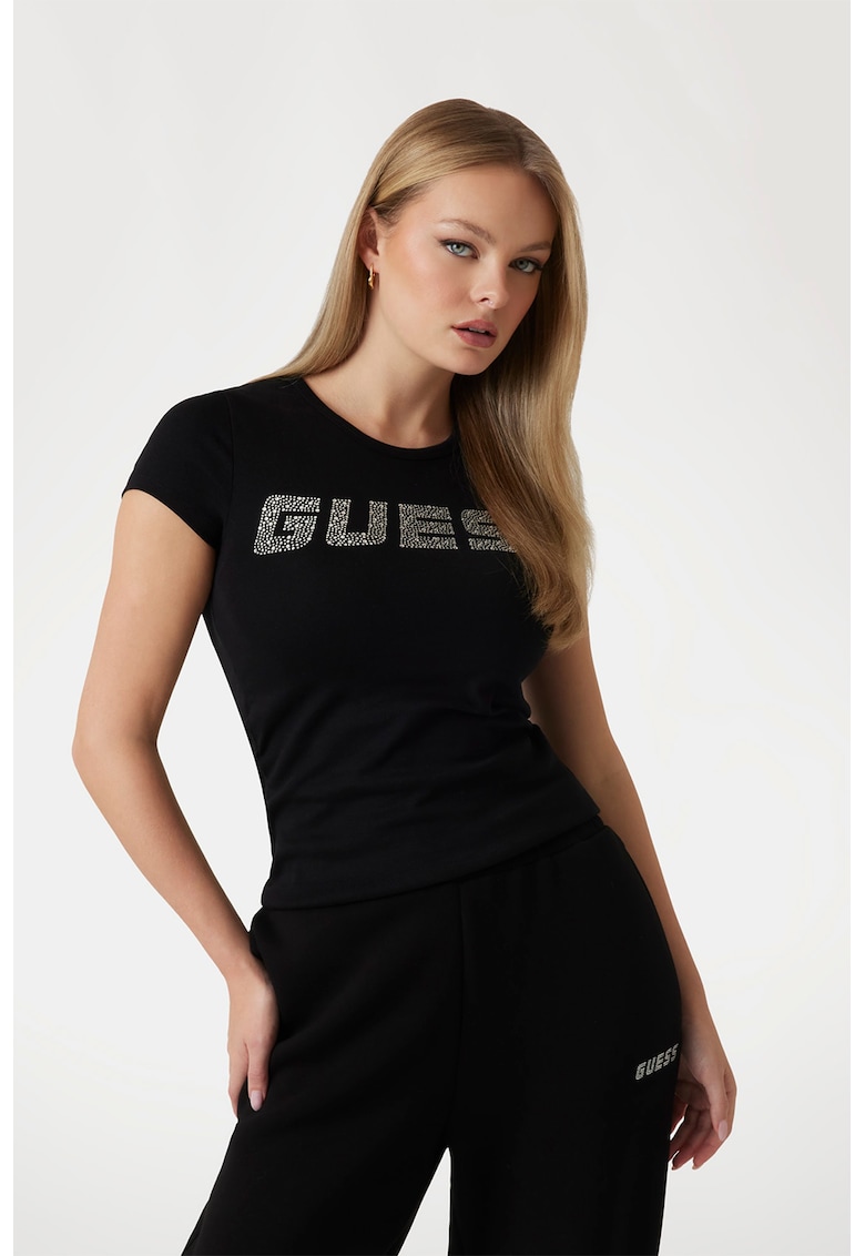 Фитнес тениска с лого GUESS