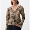 Флорална блуза с шпиц и набирания JIMMY KEY