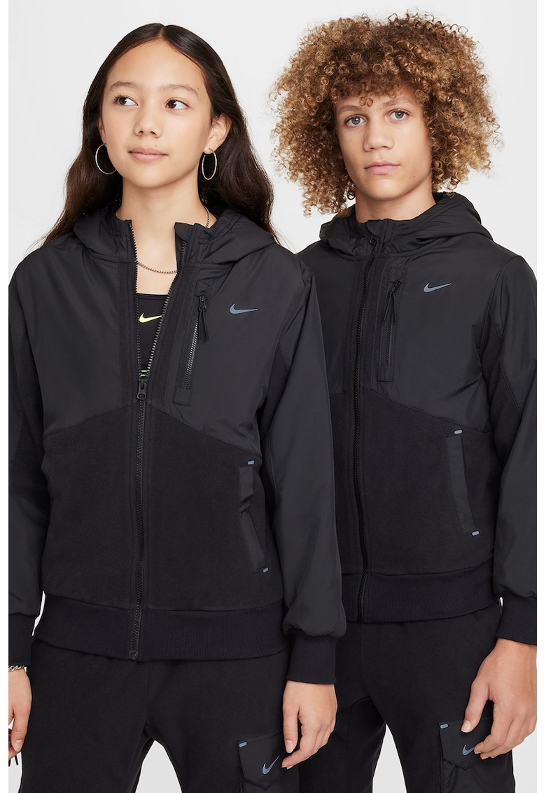 Худи с цип и поларени детайли Nike