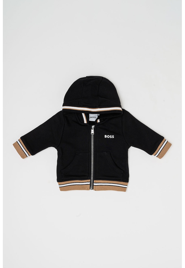 Худи с цип и скосени джобове BOSS Kidswear