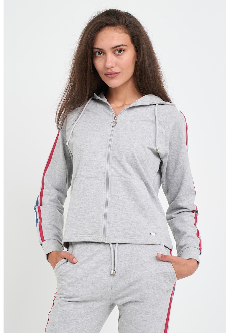 Худи с цип - контрасти и странични ленти Lee Cooper