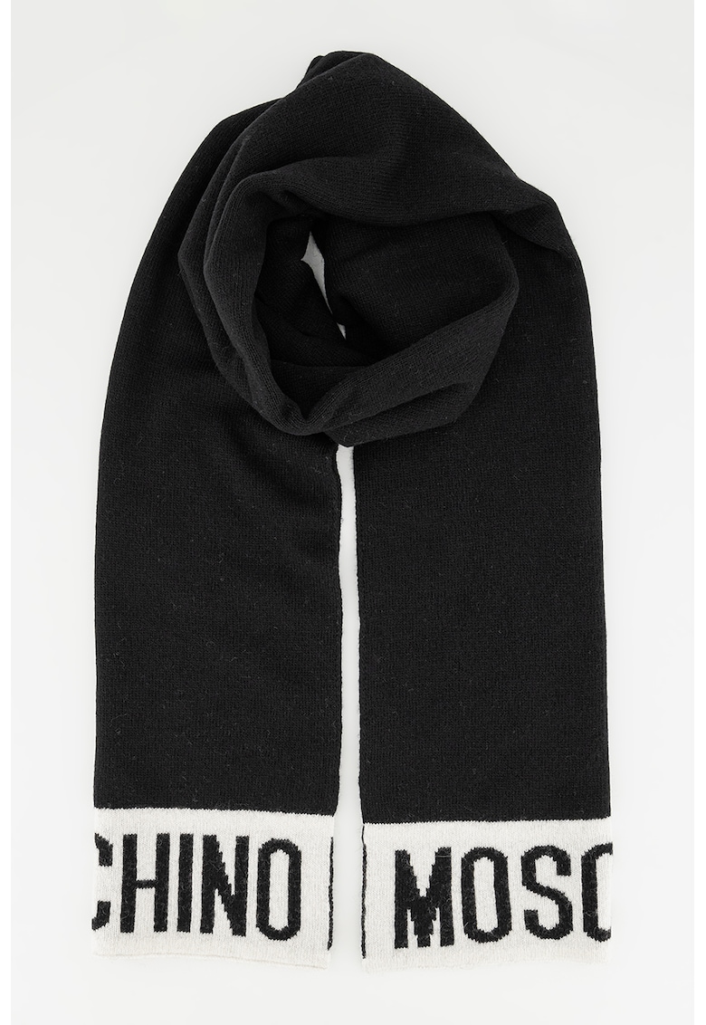 Шал с вълна и лого Moschino