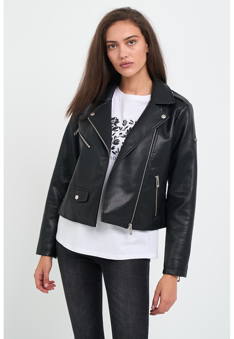 Яке от еко кожа с джобове с цип Lee Cooper