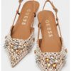 Заострени обувки със сплетен ток GUESS