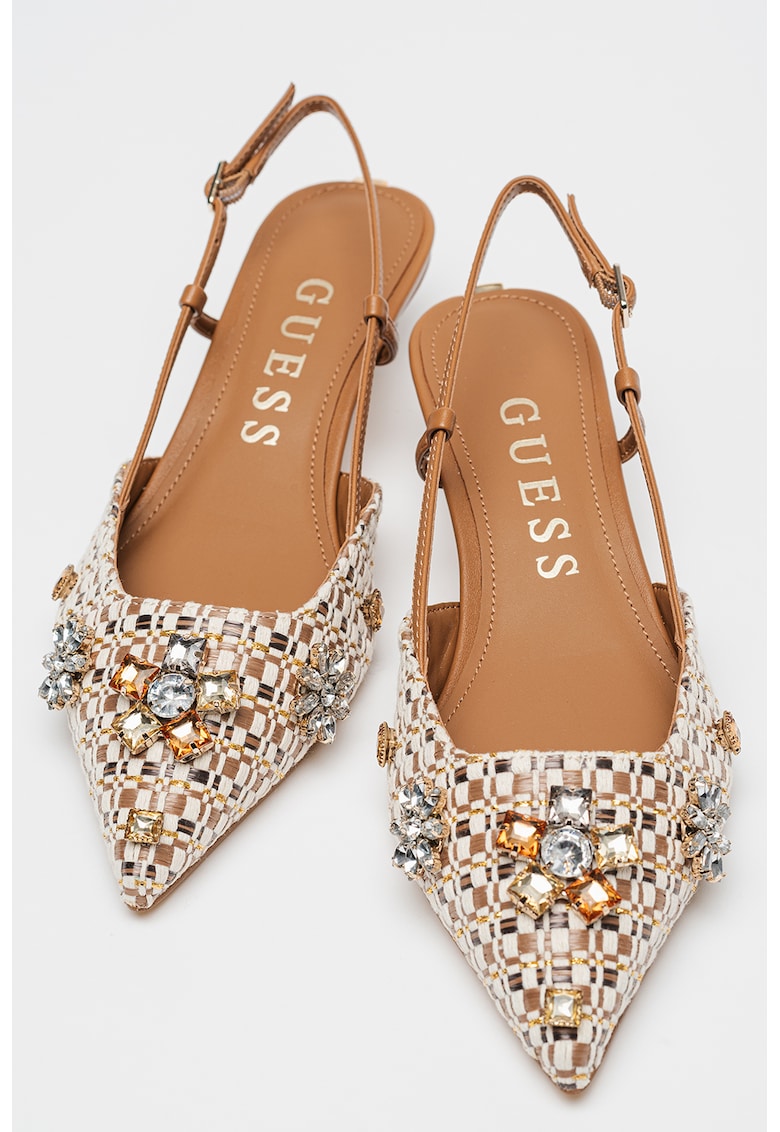 Заострени обувки със сплетен ток GUESS