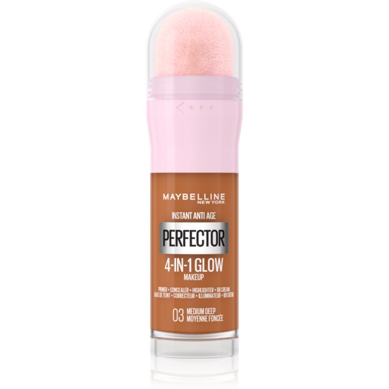 MAYBELLINE NEW YORK Instant Perfector 4-in-1 озаряващ фон дьо тен за естествен вид цвят 03 Medium Deep 20 мл.