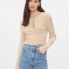 Calvin Klein Jeans Блуза J20J222559 Бежов Slim Fit за Жени цена