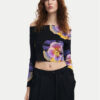 Desigual Блуза Pansee Lacroix 24WWTK92 Черен Slim Fit за Жени цена