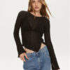 Gina Tricot Блуза 21367 Черен Regular Fit за Жени цена
