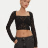 ROTATE Блуза Amalina 113069100 Черен Slim Fit за Жени цена