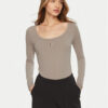 Guess Боди V4YP07 J1314 Сив Slim Fit за Жени цена