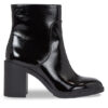 Calvin Klein Jeans Боти Mid Block Heel Boot Naplak Wn YW0YW01258 Черен за Жени цена