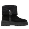 Tommy Hilfiger Боти Faux Fur Suede Roll-Down Boot FW0FW08158 Черен за Жени цена