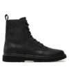 Calvin Klein Jeans Ботуши Eva Boot Mid Laceup Rebellious YM0YM01071 Черен цвят на ниска цена