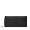 Calvin Klein Jeans Голям дамски портфейл Sculpted Zip Around LV04K1005G Черен за Жени цена