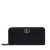 TWINSET Голям дамски портфейл 251TD8064 Черен за Жени цена