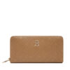 Tommy Hilfiger Голям дамски портфейл Th Distinct Lrg Za Mono AW0AW17258 Кафяв за Жени цена
