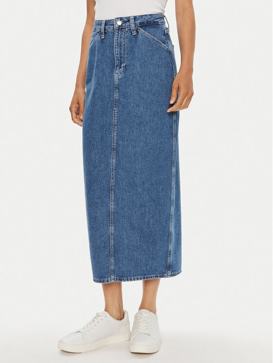 Дънкова пола Calvin Klein Jeans за Жени цена